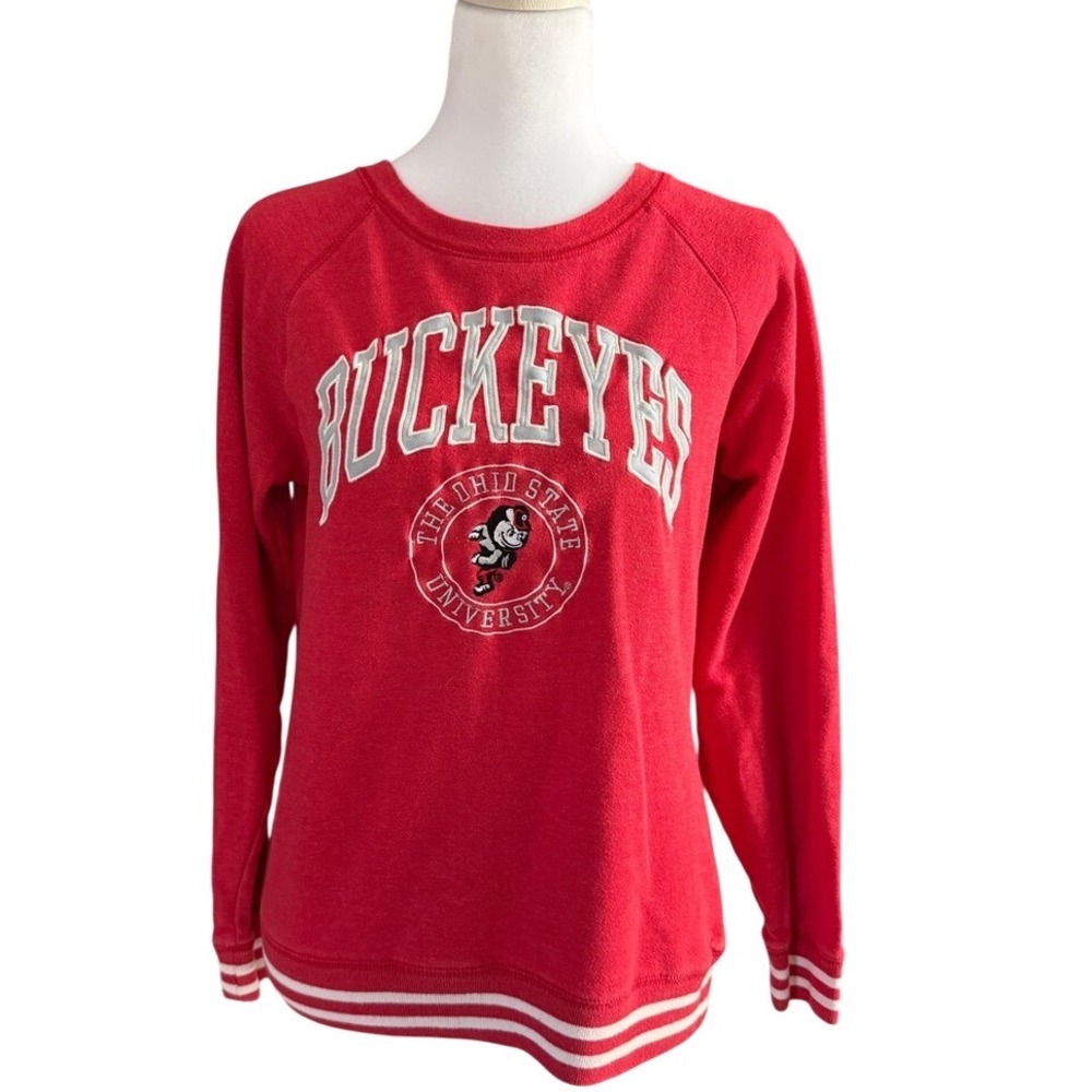 Ohio State Varsity Red Buckeyes Graphic Crewneck Sweatshirt S Academia Preppy